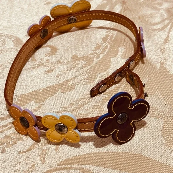 Authentic Louis Vuitton Tan Leather Double Strap Bracelet - Picture 9 of 14